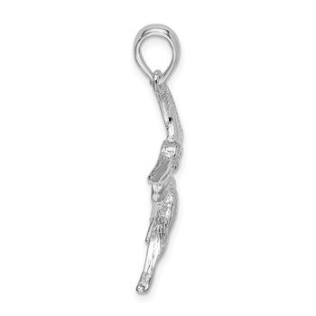 De-Ani Sterling Silver Rhodium-plated Polished Flying Pelican Pendant — alternate view