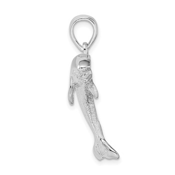 De-Ani Sterling Silver Rhodium-Plated Polished Jumping Dolphin Pendant — alternate view