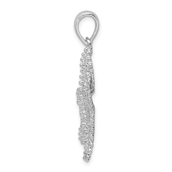 De-Ani Sterling Silver Rhodium-Plated Polished Pierced Starfish Pendant — alternate view