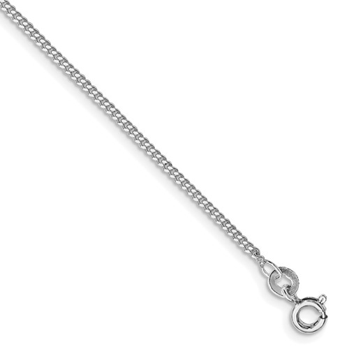 Sterling Silver Rhodium-plated 1.5mm Curb Chain