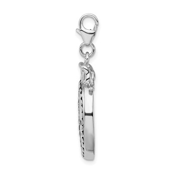 Amore La Vita Sterling Silver Rhodium-plated Polished 3-D Framed Bouquet Of Flowers Charm with Fancy Lobster Clasp — alternate view