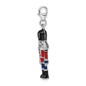 Amore La Vita Sterling Silver Rhodium-plated Polished 3-D Enameled Nut Cracker Charm with Fancy Lobster Clasp — alternate view