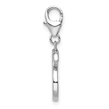 Sterling Silver RH CZ Numeral 6 w/Lobster Clasp Charm — alternate view