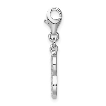 Sterling Silver RH CZ Numeral 8 w/Lobster Clasp Charm — alternate view