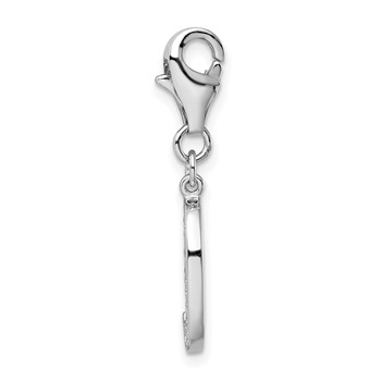 Sterling Silver RH CZ Numeral 9 w/Lobster Clasp Charm — alternate view