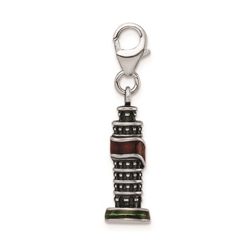 SS RH Enameled Leaning Tower of Pisa Charm — alternate view