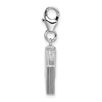 Amore La Vita Sterling Silver Rhodium-plated Polished 3-D Enameled Passport Charm with Fancy Lobster Clasp — alternate view