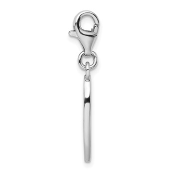 Amore La Vita Sterling Silver Rhodium-plated Polished Enameled Surf Board with Flowers Lobster Clasp Charm — alternate view