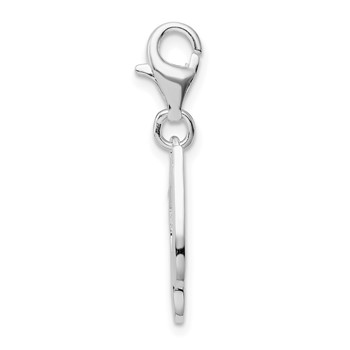 Amore La Vita Sterling Silver Rhodium-plated Polished CZ Music Note Lobster Clasp Charm — alternate view