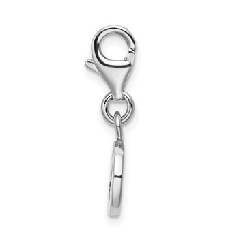 Sterling Silver RH Hammered Awareness Ribbon Lobster Clasp Charm — alternate view