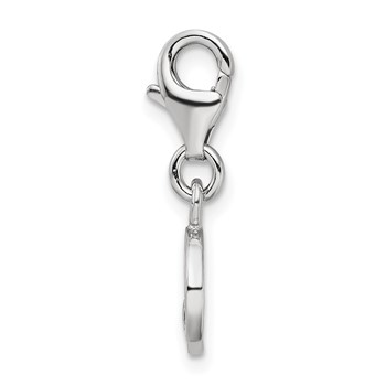 Amore La Vita Sterling Silver Rhodium-plated Polished Hammered Four Leaf Clover Charm with Fancy Lobster Clasp — alternate view