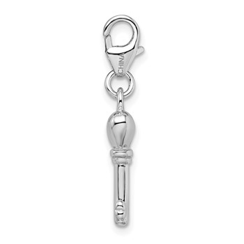 Amore La Vita Sterling Silver Rhodium-plated Polished 3-D Key Charm with Fancy Lobster Clasp — alternate view