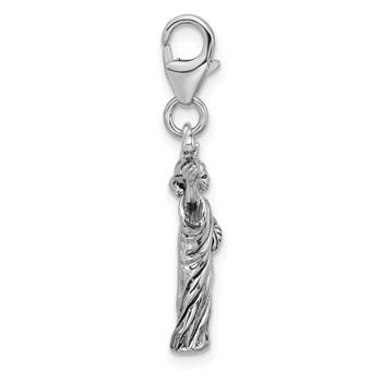 Amore La Vita Sterling Silver Rhodium-plated 3-D Antiqued Statue Of Liberty Charm with Fancy Lobster Clasp — alternate view