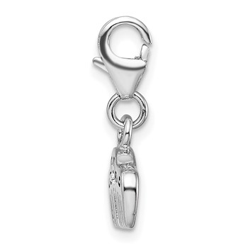 Amore La Vita Sterling Silver Rhodium-plated Polished 3-D Crystal and Enameled Comb Charm with Fancy Lobster Clasp — alternate view