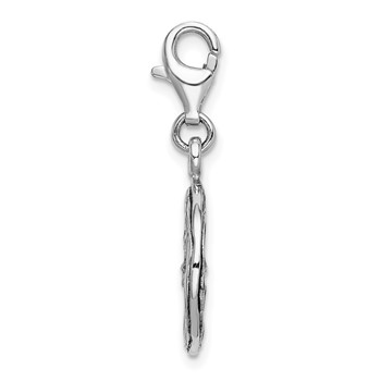 Amore La Vita Sterling Silver Rhodium-plated Polished 3-D Yellow Enameled Lemon Slice Charm with Fancy Lobster Clasp — alternate view