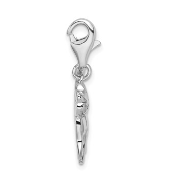 Amore La Vita Sterling Silver Rhodium-plated Polished Scary Cat Charm with Fancy Lobster Clasp — alternate view