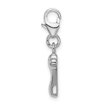 Amore La Vita Sterling Silver Rhodium-plated Polished Dog Bone Charm with Fancy Lobster Clasp — alternate view