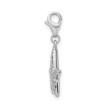 Amore La Vita Sterling Silver Rhodium-plated Polished Starfish Charm with Fancy Lobster Clasp — alternate view