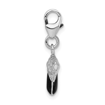 Amore La Vita Sterling Silver Rhodium-plated Polished 3-D Enameled Pistol Charm with Fancy Lobster Clasp — alternate view