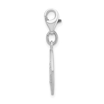 Amore La Vita Sterling Silver Rhodium-plated Polished Miraculous Medal Charm with Fancy Lobster Clasp — alternate view