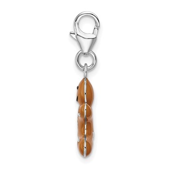 Amore La Vita Sterling Silver Rhodium-plated Polished 3-D Enameled Gingerbread Cookie Charm with Fancy Lobster Clasp — alternate view