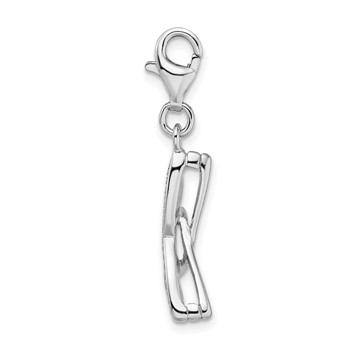 Amore La Vita Sterling Silver Rhodium-plated Polished3-D  Enameled Sunglass Charm with Fancy Lobster Clasp — alternate view