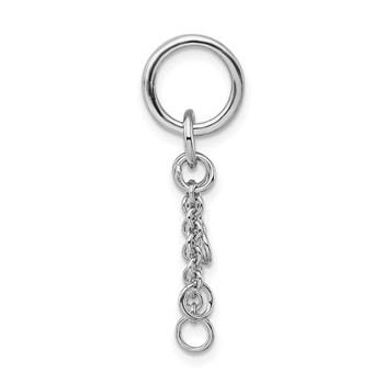 Amore La Vita Sterling Silver Rhodium-plated Polished Circle with Cable Chain Dangles Charm Carrier Pendant — alternate view