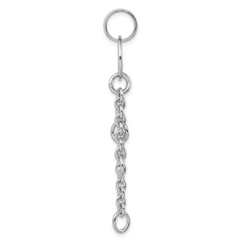 Amore La Vita Sterling Silver Rhodium-plated Polished Circle with Cable Chain Dangles Charm Carrier Pendant — alternate view