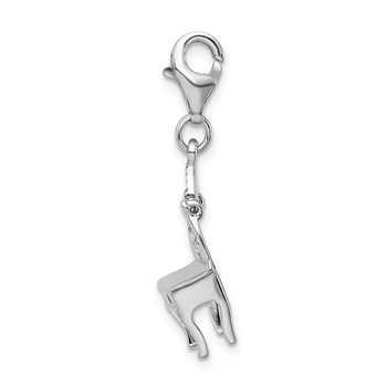 Amore La Vita Sterling Silver Rhodium-plated 3-D Polished Enameled Vanity Charm with Fancy Lobster Clasp — alternate view