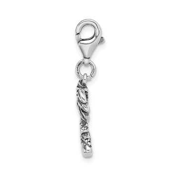 Amore La Vita Sterling Silver Rhodium-plated Polished 3-D Antiqued Palm Tree Charm with Fancy Lobster Clasp — alternate view
