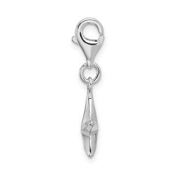 Amore La Vita Sterling Silver Rhodium-plated Polished 3-D Diamond-cut Star Charm with Fancy Lobster Clasp — alternate view