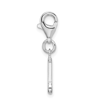 Amore La Vita Sterling Silver Rhodium-plated Polished Beamed Sixteenth Note Charm with Fancy Lobster Clasp — alternate view