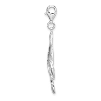 Amore La Vita Sterling Silver Rhodium-plated Polished Diamond-cut Treble Clef Charm with Fancy Lobster Clasp — alternate view