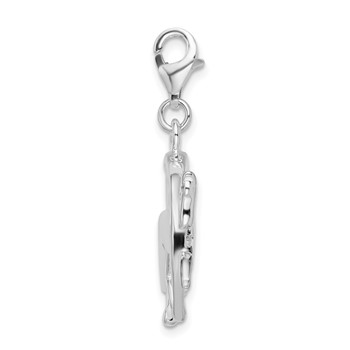 Amore La Vita Sterling Silver Rhodium-plated Polished 3-D Horse in Horseshoe Charm with Fancy Lobster Clasp — alternate view