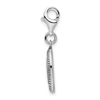 Amore La Vita Sterling Silver Rhodium-plated Polished Antiqued SISTER Charm with Fancy Lobster Clasp — alternate view