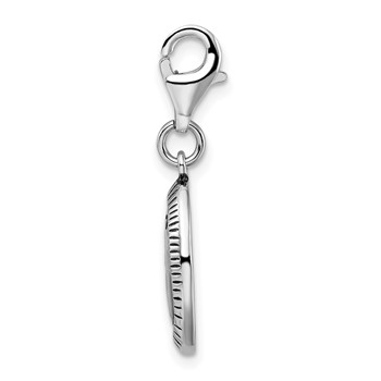 Amore La Vita Sterling Silver Rhodium-plated Polished Antiqued SURVIVOR Charm with Fancy Lobster Clasp — alternate view
