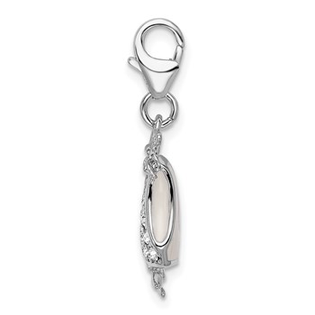 Amore La Vita Sterling Silver Rhodium-plated Polished 3-D Enameled Bikini Bottom Charm with Fancy Lobster Clasp — alternate view