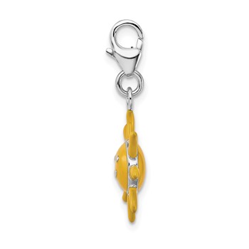Amore La Vita Sterling Silver Rhodium-plated Polished 3-D Enameled Sunshine Charm with Fancy Lobster Clasp — alternate view