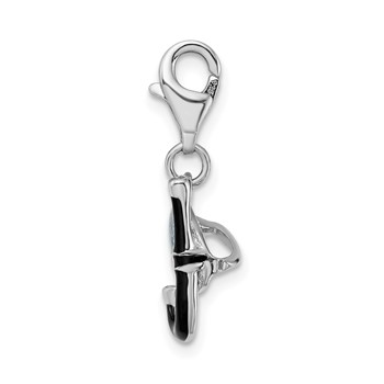 Amore La Vita Sterling Silver Rhodium-plated Polished 3-D Enameled Snorkel Charm with Fancy Lobster Clasp — alternate view