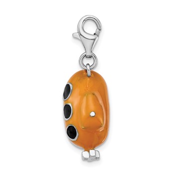 Amore La Vita Sterling Silver Rhodium-plated Polished 3-D Enameled Submarine Charm with Fancy Lobster Clasp — alternate view