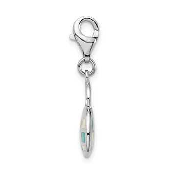 Amore La Vita Sterling Silver Rhodium-plated Polished 3-D Enameled Purse Charm with Fancy Lobster Clasp — alternate view