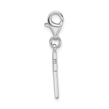 Amore La Vita Sterling Silver Rhodium-plated Polished Enameled Cross Charm with Fancy Lobster Clasp — alternate view