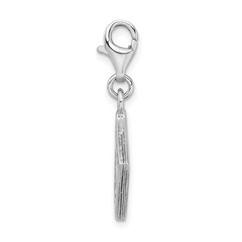 Amore La Vita Sterling Silver Rhodium-plated Polished 3-D Passport Charm with Fancy Lobster Clasp — alternate view