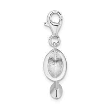 Amore La Vita Sterling Silver Rhodium-plated Polished 3-D CZ Martini Glass Charm with Fancy Lobster Clasp — alternate view