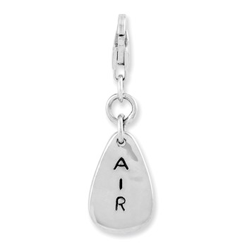 Amore La Vita Sterling Silver Rhodium-plated Polished Air Symbol Charm with Fancy Lobster Clasp — alternate view