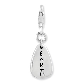 Amore La Vita Sterling Silver Rhodium-plated Polished Earth Symbol Charm with Fancy Lobster Clasp — alternate view