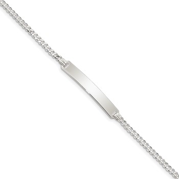 Sterling Silver Curb Link ID Bracelet