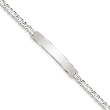 Sterling Silver Curb Link ID Bracelet