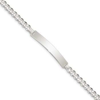 Sterling Silver Curb Link ID Bracelet