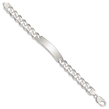 Sterling Silver Curb Link ID Bracelet — alternate view